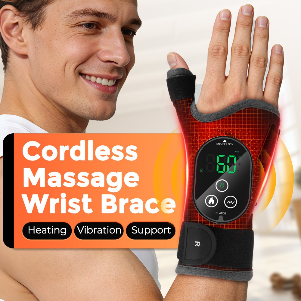 Wireless Heating Support USB Heat-Pack Wrist Brace Hand Massager