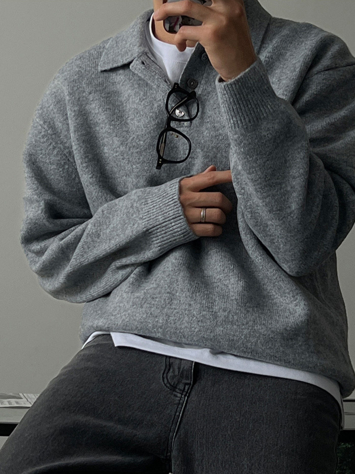 Loose-fitting Casual Long-sleeve Knit Sweater