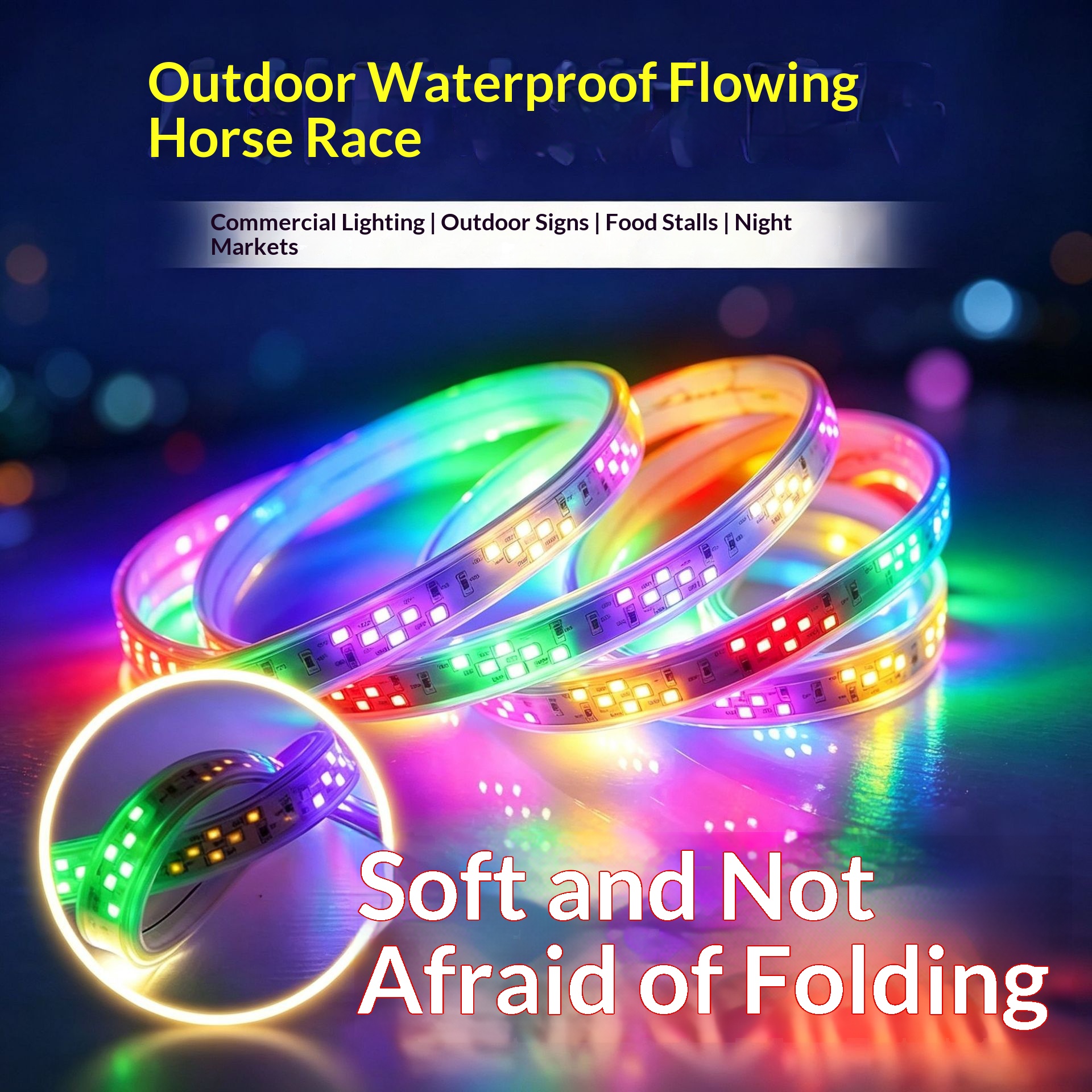 Solar-powered Colorful Running-light Strip