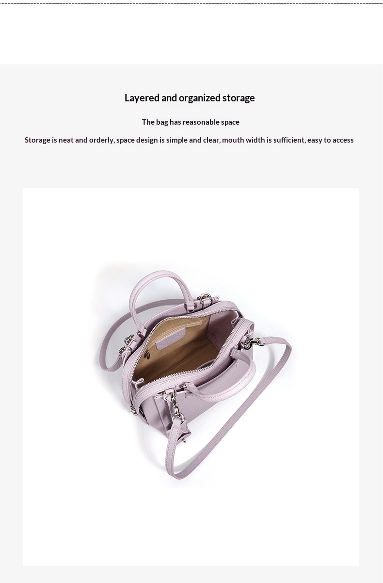 Full-grain cowhide double-strap handbag