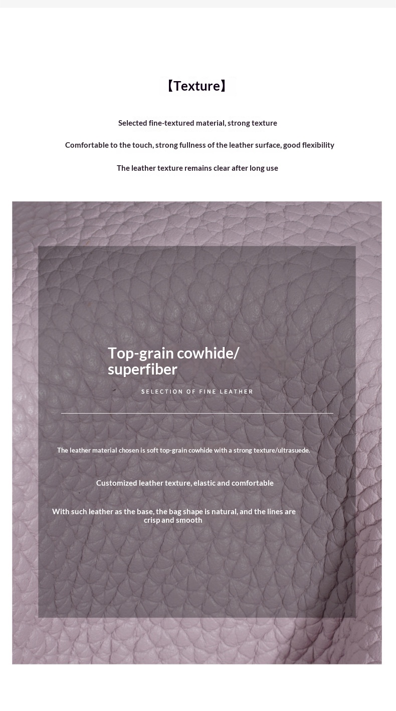 Full-grain leather texture and stitching