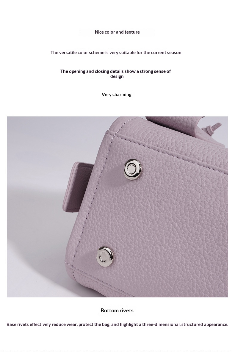 Compact structured leather handbag