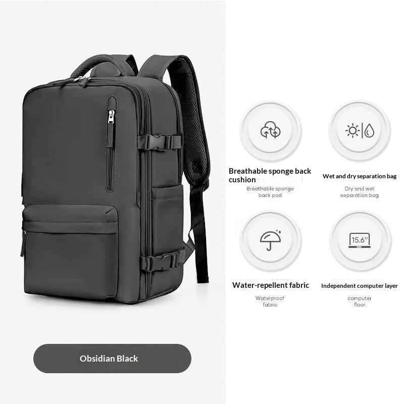 Travel Backpack High School Student Bag Durable For Middle Schoolers 9811 Black 40X30X20