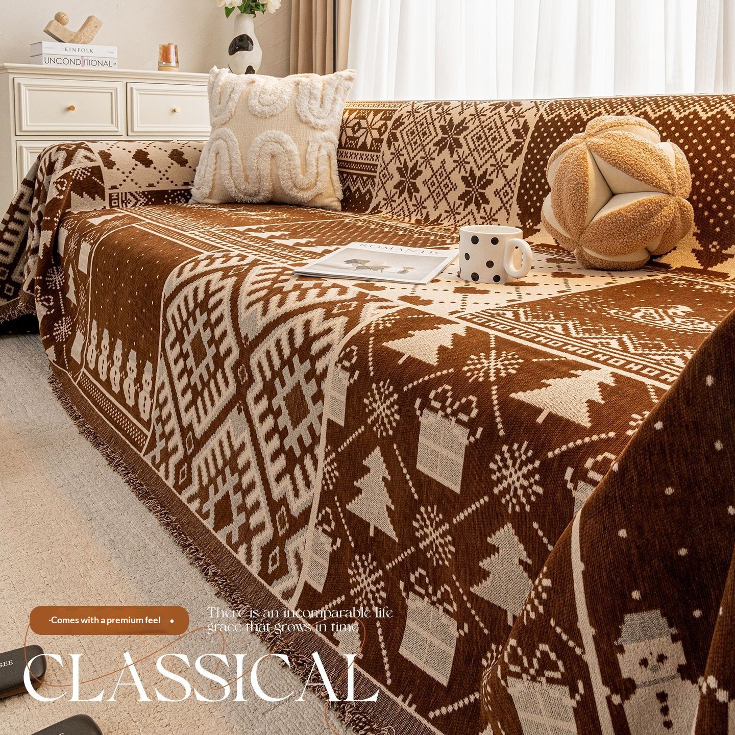 Chenille Sofa Cover All-season Universal Fit