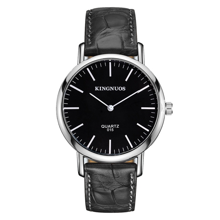 Stylish And Minimalist Two-hand Leather-strap Watch For Men And Women