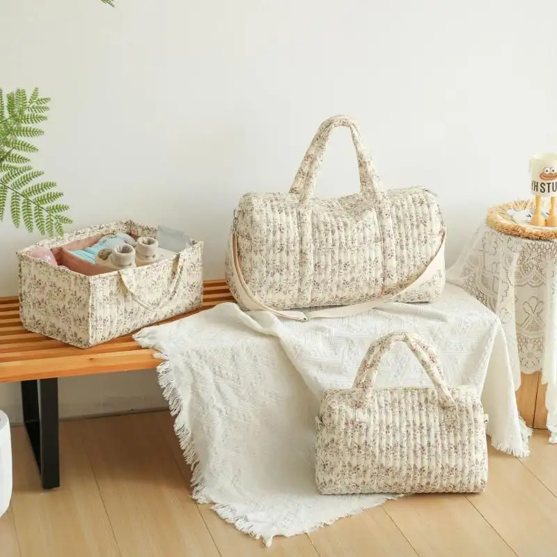 Quilted Floral Single-piece Portable Organizer Bag