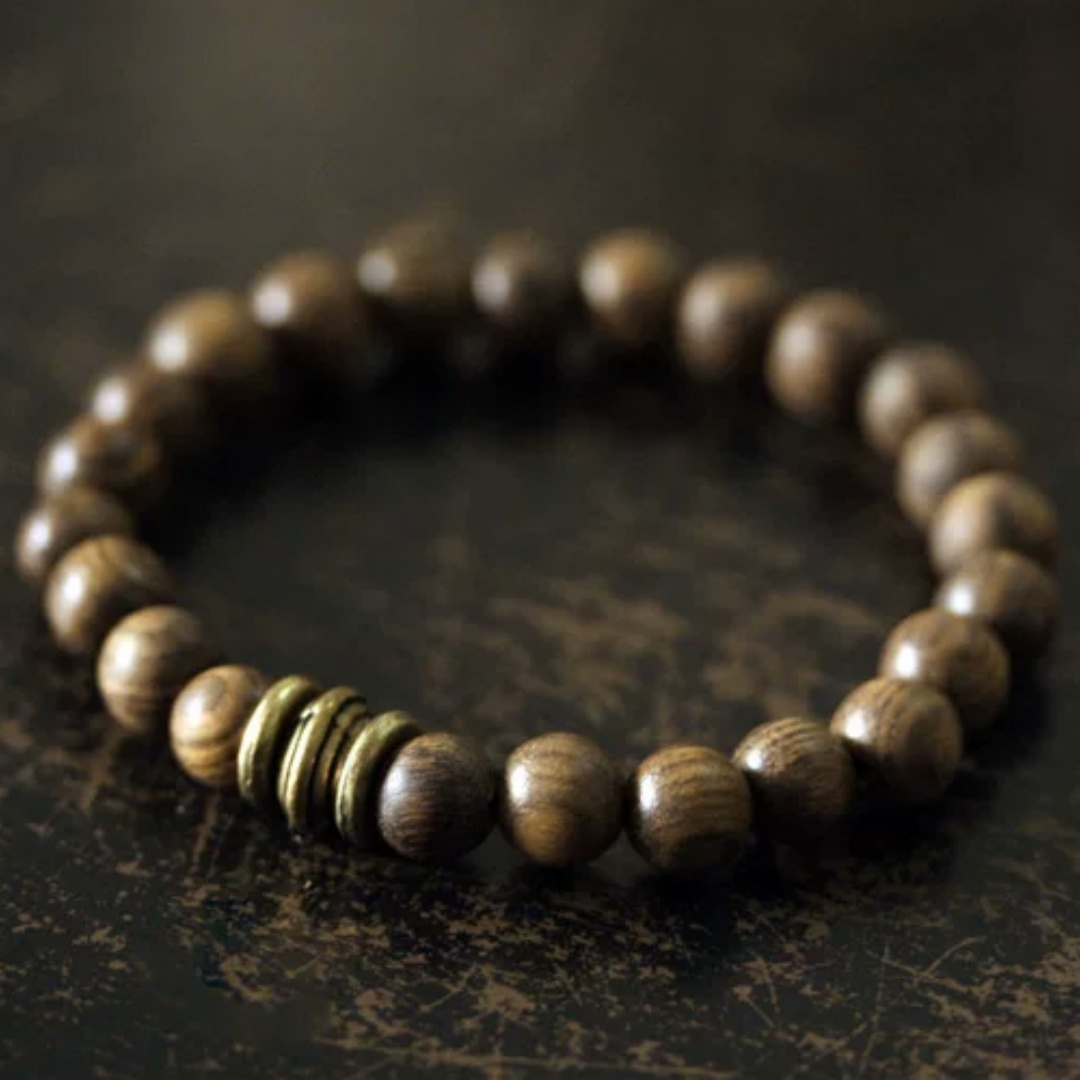 Natural Sandalwood Bead Bracelet