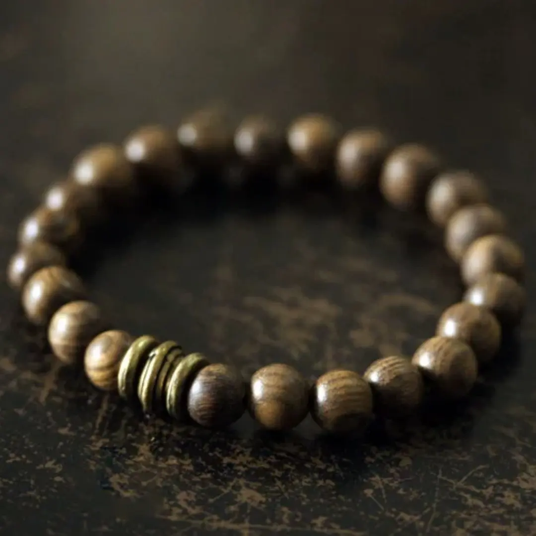 Natural Sandalwood Bead Bracelet