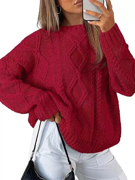 Women's Fashionable And Comfortable Woolen Round Neck Sweater