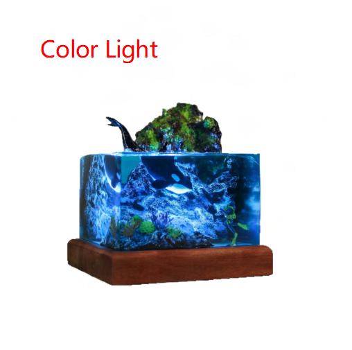 Resin Orca and Diver Table Lamp, picture 5 of 5
