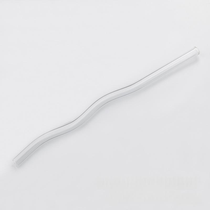 20cm Colorful Transparent Creative Handmade Curved Glass Straw