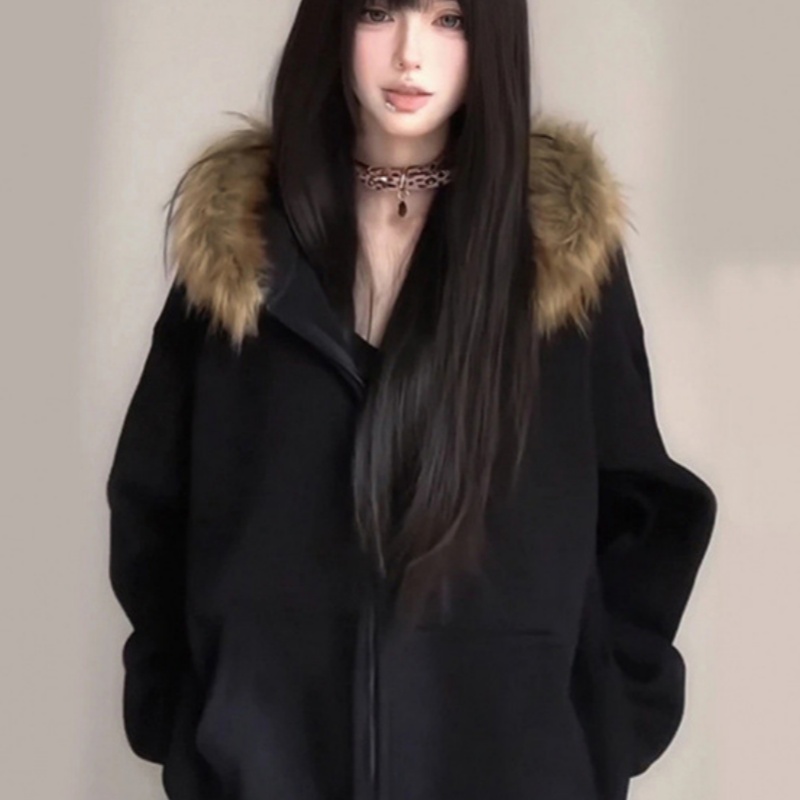 Womens Solid-Color Fashionable Casual Zip-Up Jacket