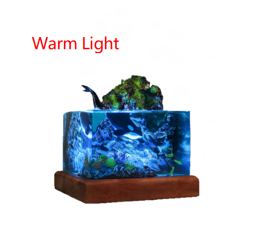 Resin Orca and Diver Table Lamp, picture 3 of 5