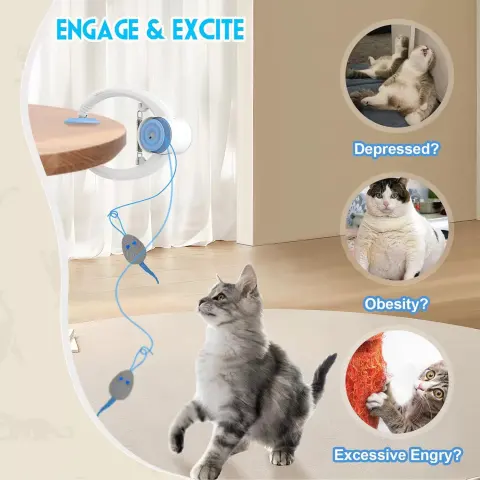 Sound Making Bird Cat Teaser Toy