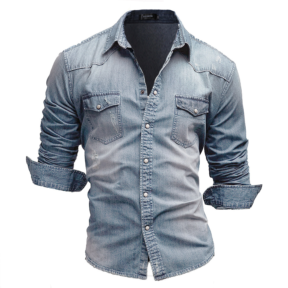 Men Shirt Brand Male Long Sleeve Shirts Casual Solid Slim Fit