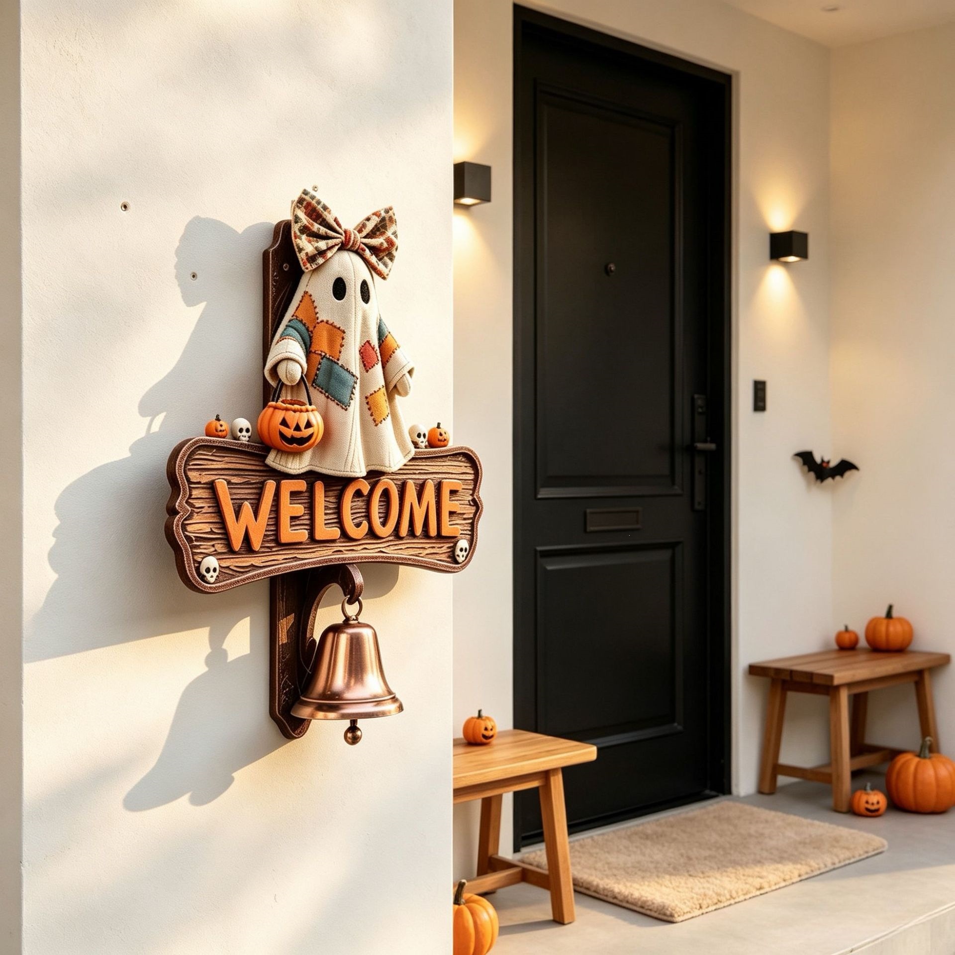 New And Personalized Cute Chill Frog Resin Doorbell For Halloween