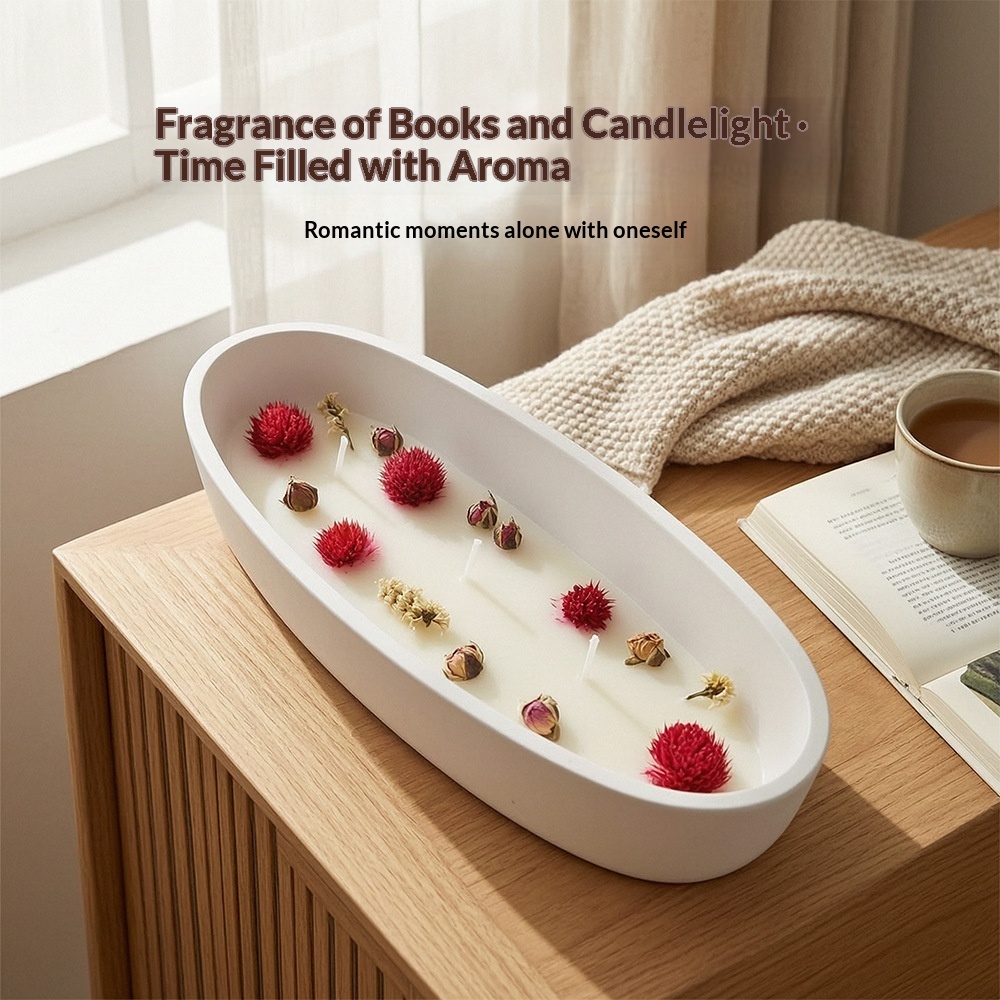 Creative Plaster Boat-Shaped Aromatherapy Candle Ornament