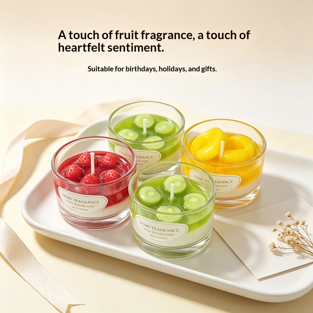Fruit-scented Fragrance Candle In A Cup Smoke-free For A Romantic Ambiance