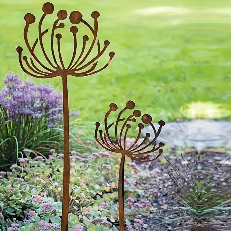 New Rust-colored Metal Decorative Wall Art And Garden Ground Stakes