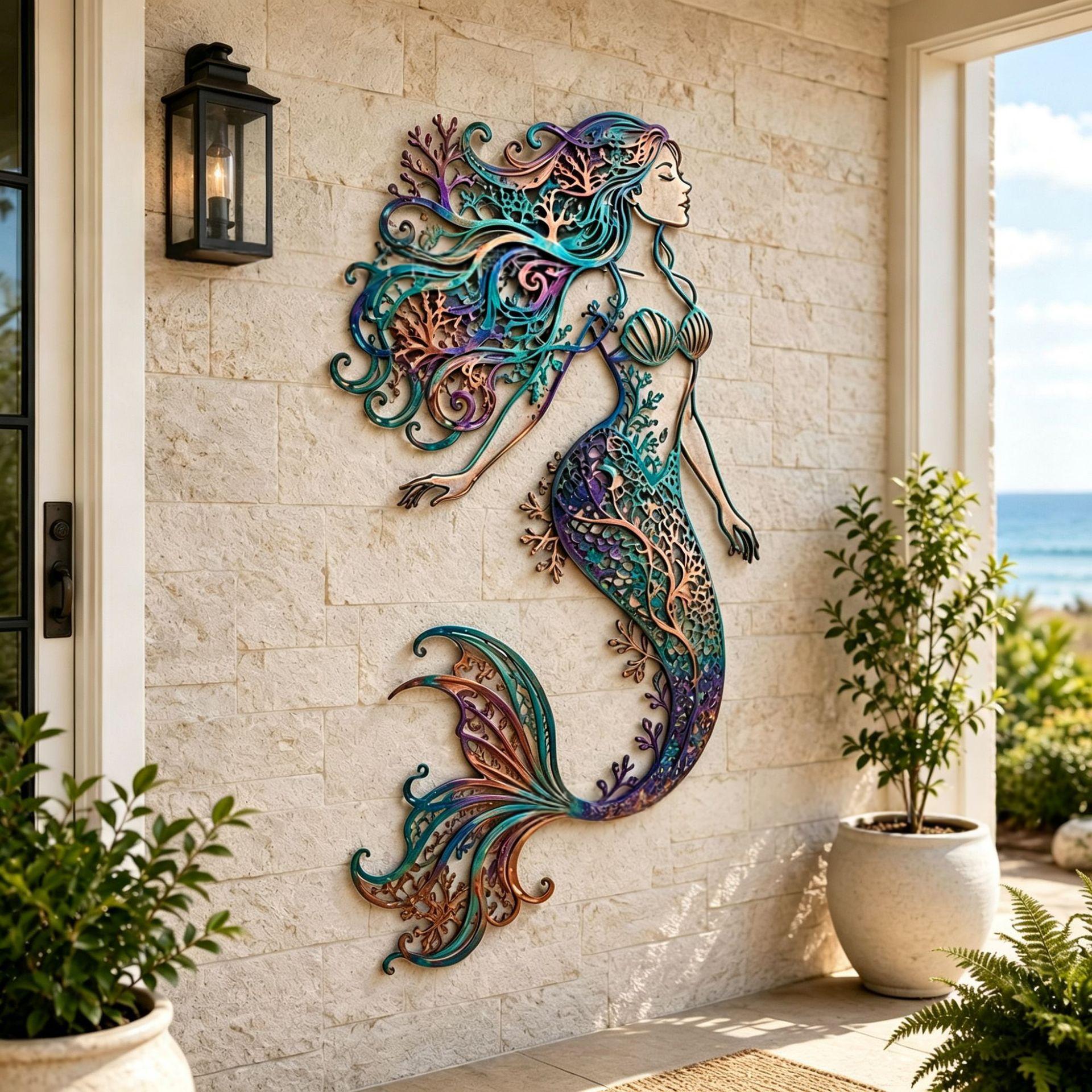 Mermaid Metal Wall Decor Mermaid Metal Wall Decoration