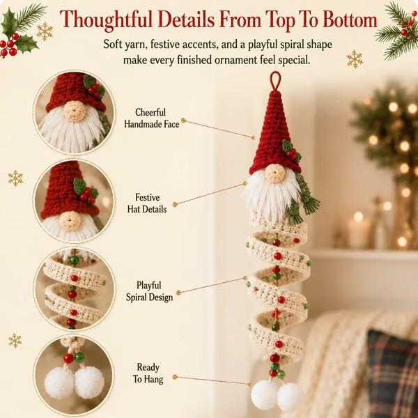 DIY Crochet Gnome Series Ornament Set