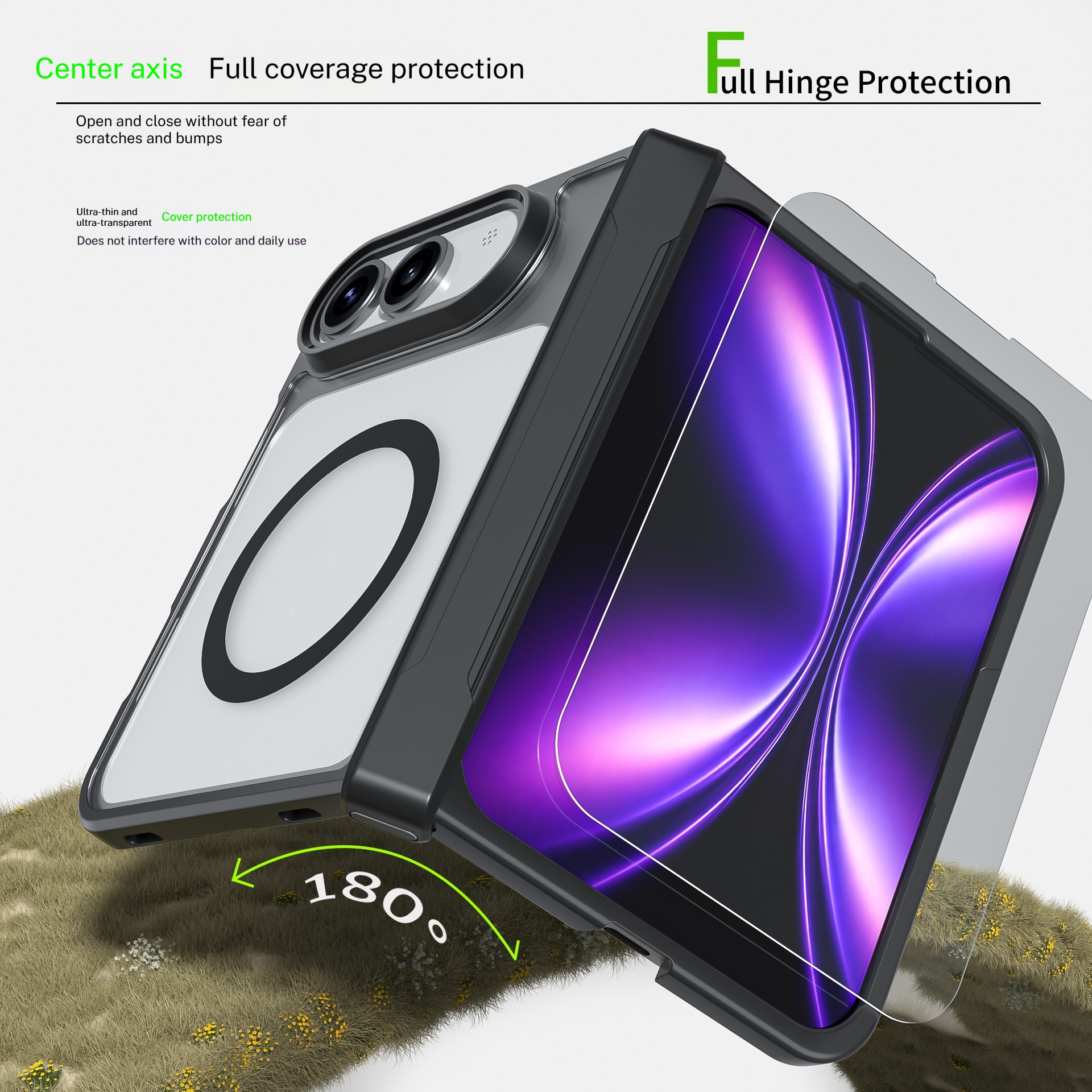 Soft-edge Magnetic Hinge Central Axis For Foldable Phone Cases
