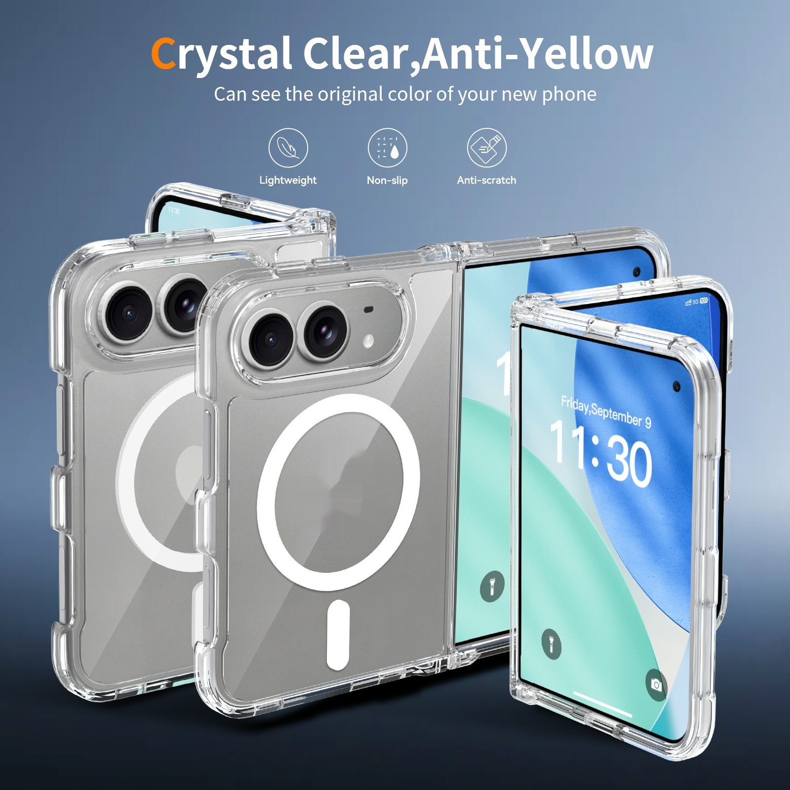 Husă pentru telefon cu ecran pliabil 2-în-1, cu protecție completă împotriva căderilor