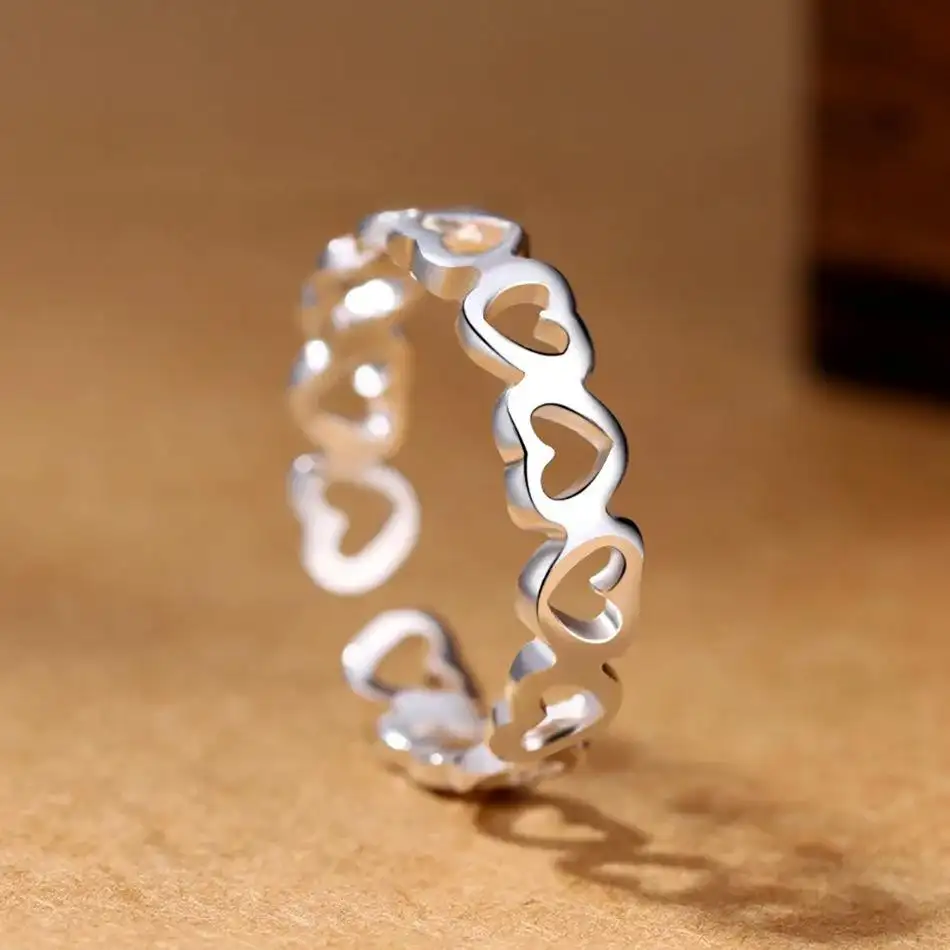 Sterling Silver Heart-shaped Ring