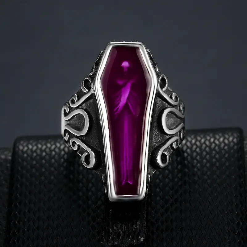 Stainless Steel Ring Dark Vintage Style