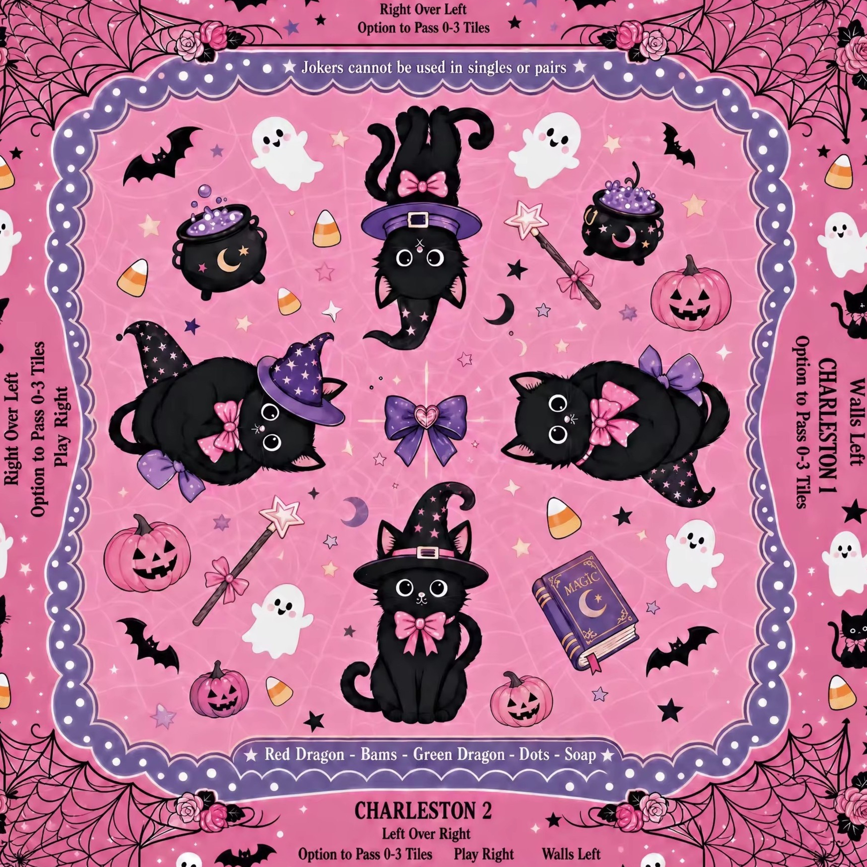 American Mahjong Halloween Table Mat