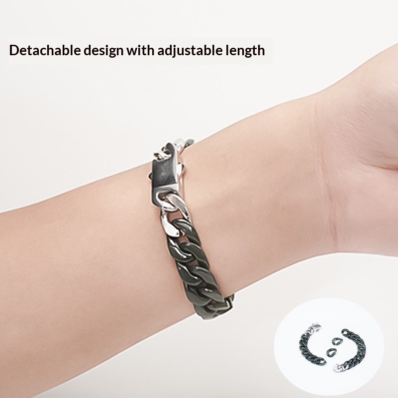 Natural Hetian Jade Cuban Chain Bracelet - Men's Minimalist Fashion Jewelry Accessory for Daily Wear