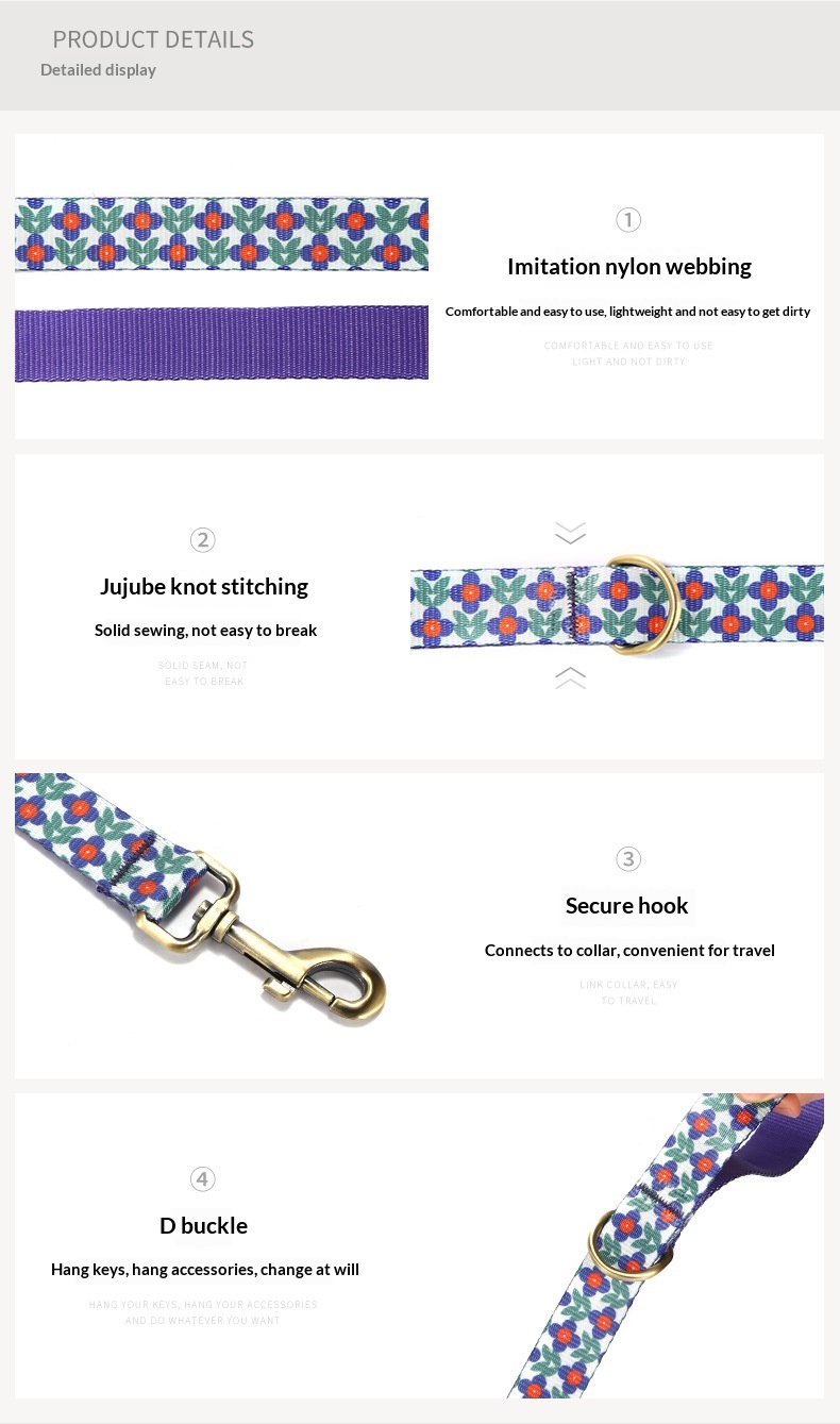 Pet Dog Nylon Leash Good Set detail photo 6