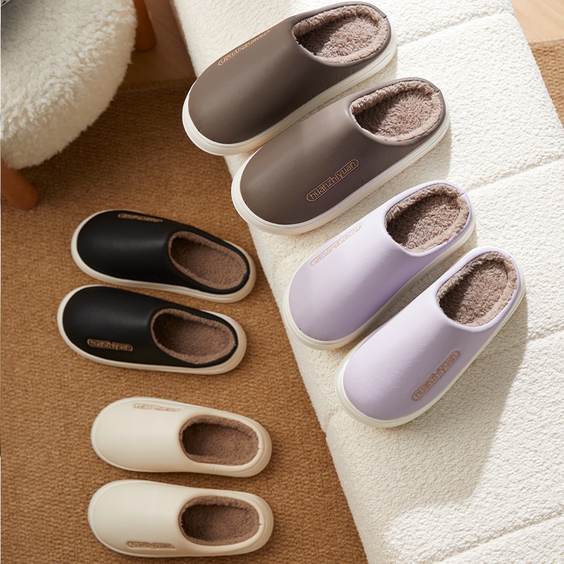 Waterproof Cotton Slippers For Women Winter