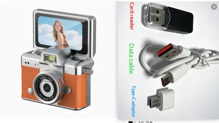 Retro Thumb-flip Screen Compact Camera
