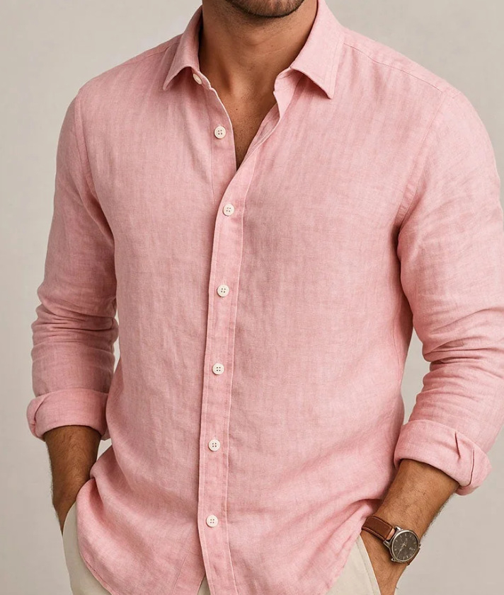 New Stylish Solid-color Long-sleeve Casual Top For Men Now On Hot Sale
