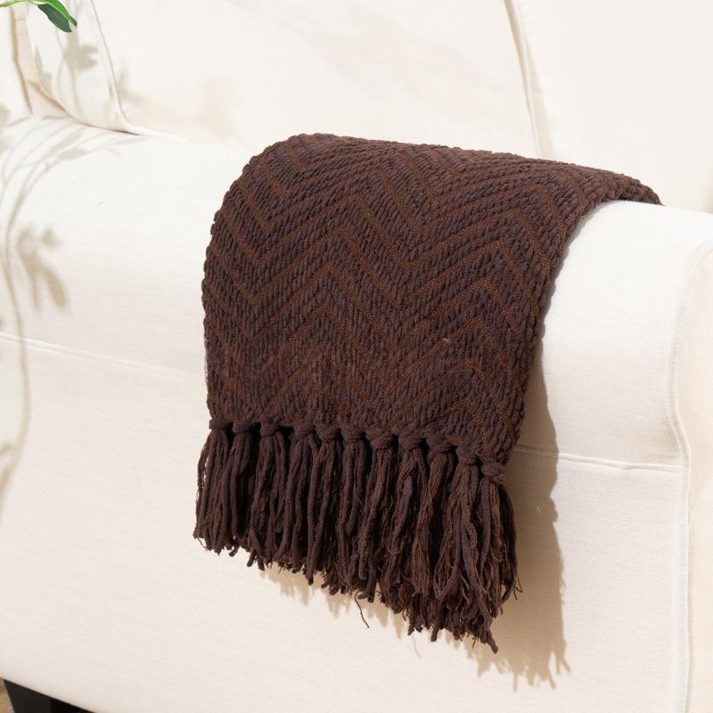 Chenille Throw Blanket with Tassels, picture 8 of 10