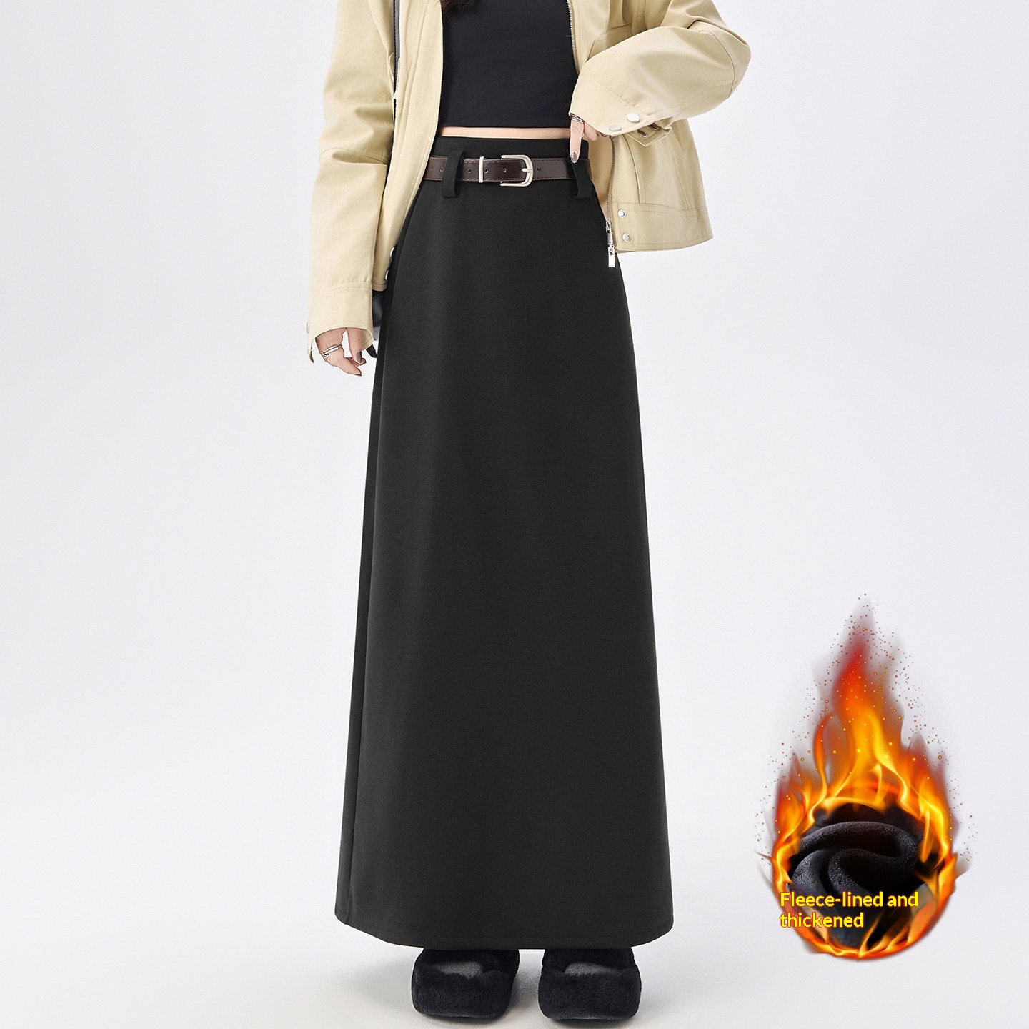 High-Waisted A-Line Wool Skirt, picture 2 of 7
