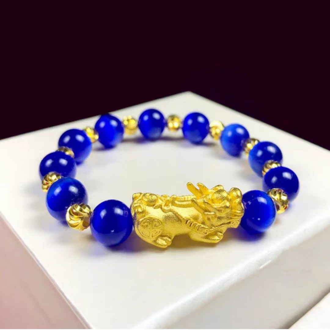 Pi Xiu Cats-Eye Stone Car Charm Lucky Bead Bracelet