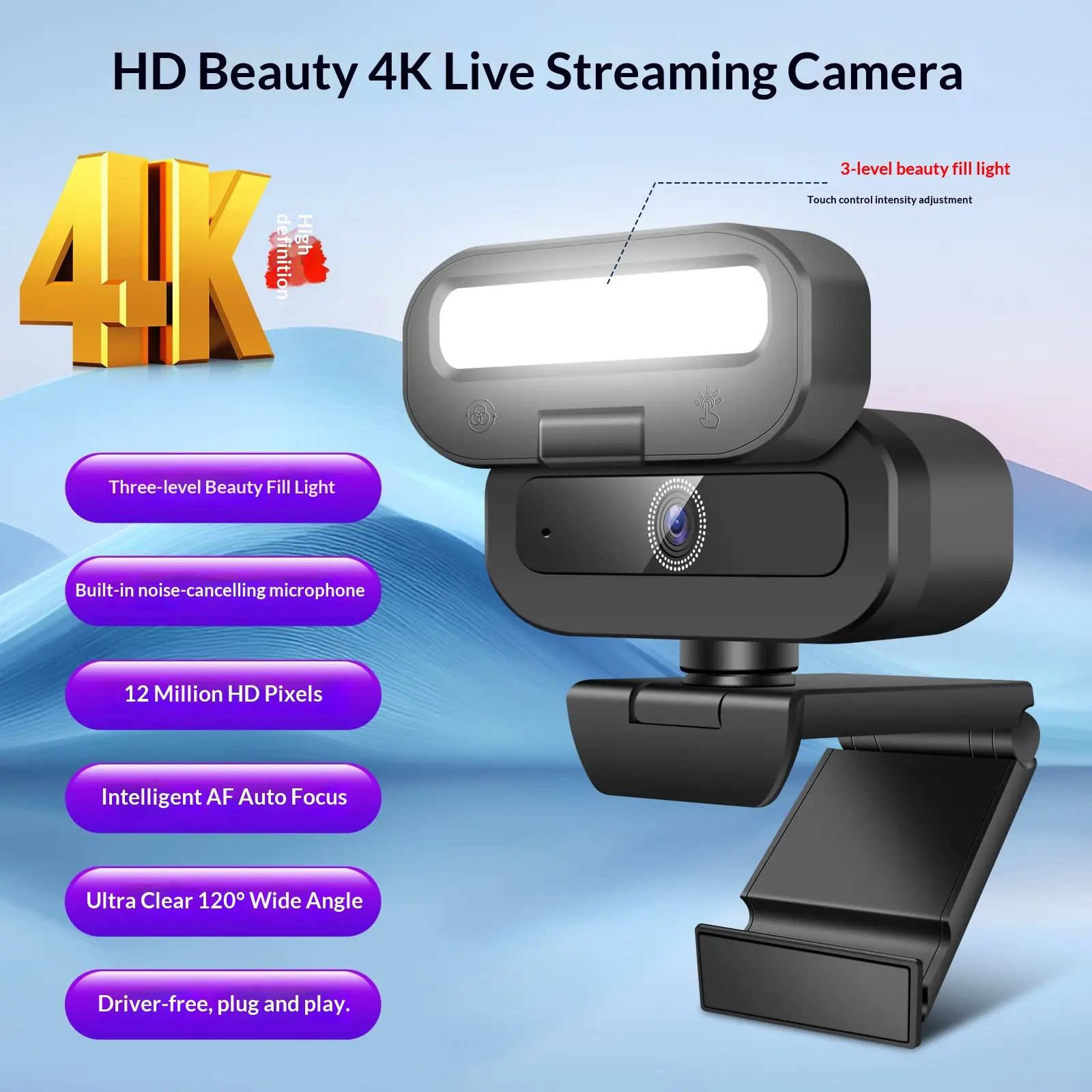 Live Streaming Camera Conference Fill Light