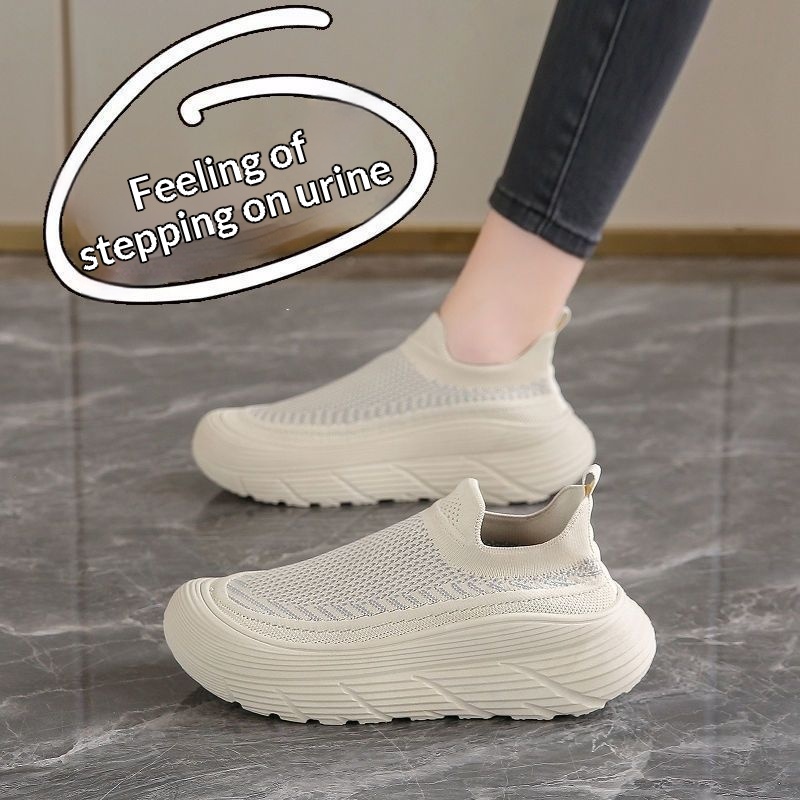 Flyknit Sneakers For Women Spring Breathable Running Shoes