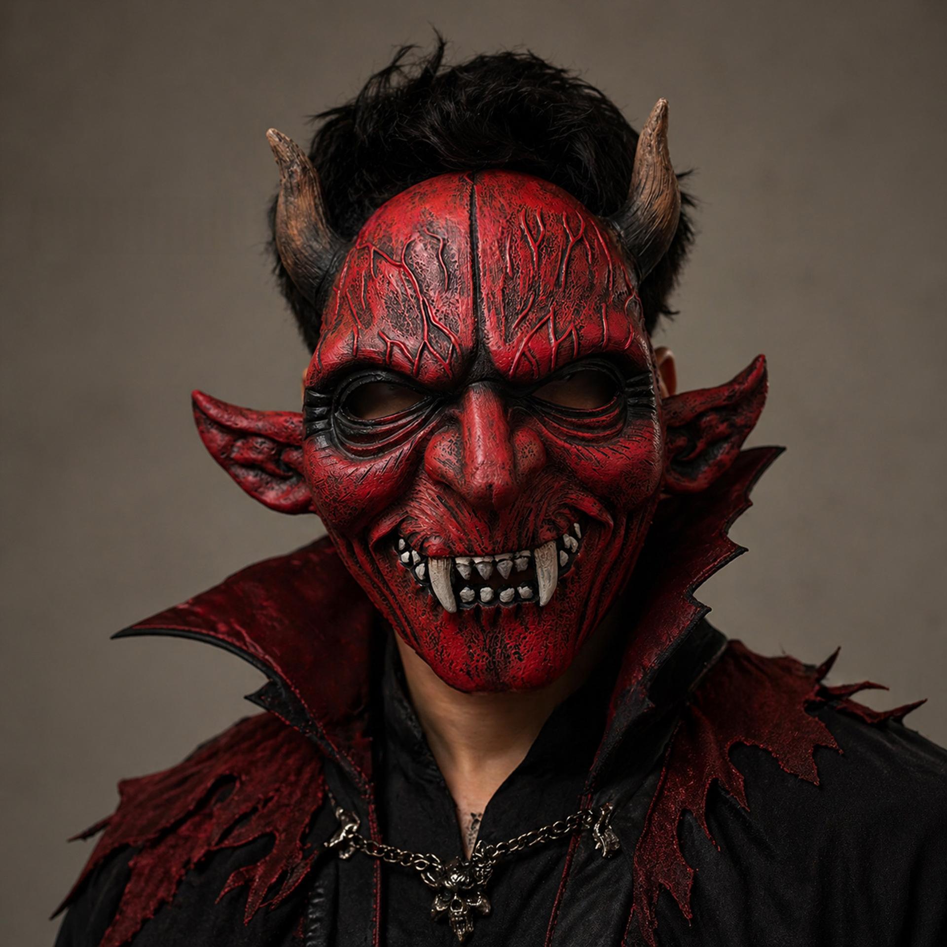 Halloween Red Devil Mask Carnival Decoration