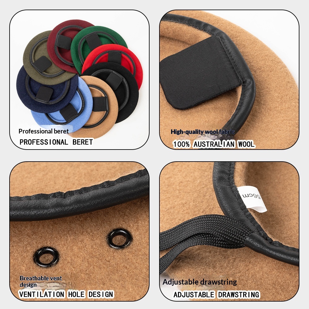 Event practice wool beret (black)