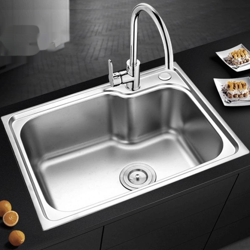 Thickened Stainless Steel Kitchen Sink - Durable Single Bowl Washing Basin for Home