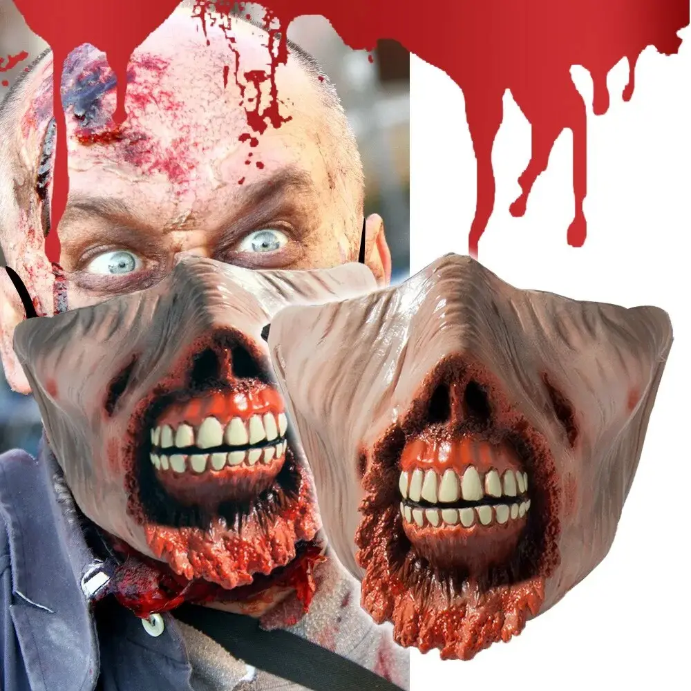 Halloween Mouth Burn And Rotten Face Latex