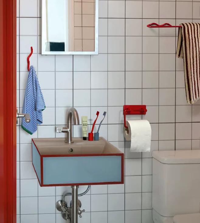 Drilled-free Dopamine Red Paper Towel Holder