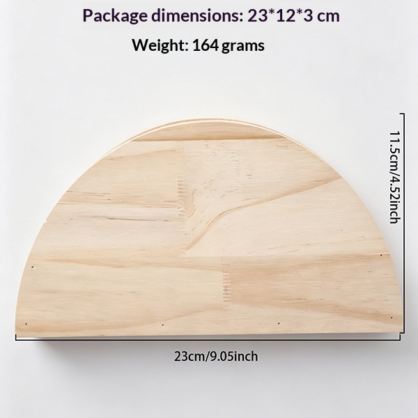 Semicircular Wooden Wall Shelf, picture 3 of 5