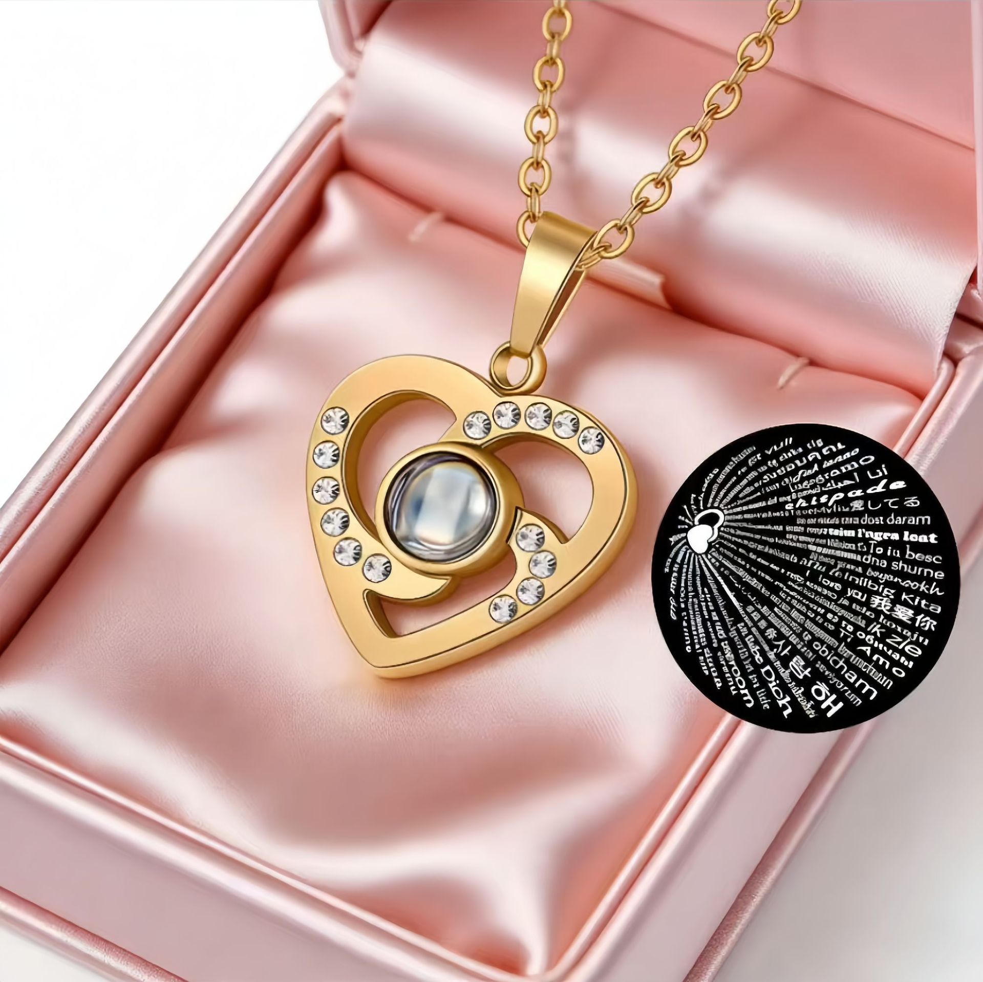 Heart Projection Necklace Gold