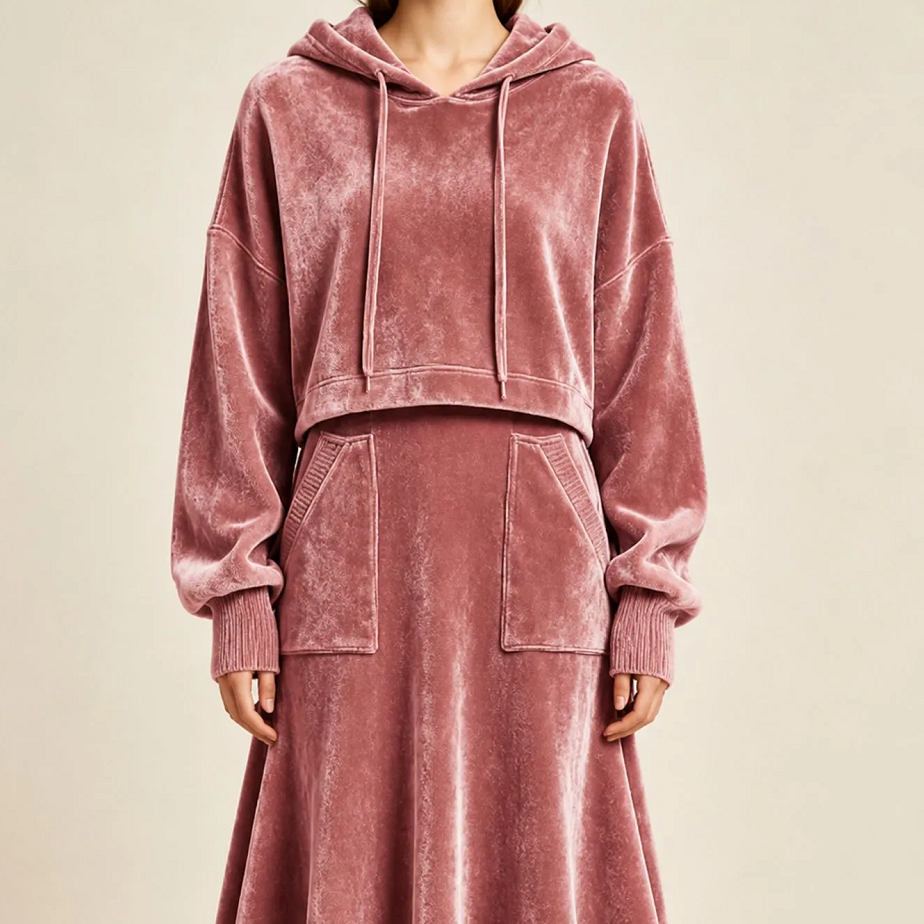 Velvet Fashion Casual Loose Two-piece Set