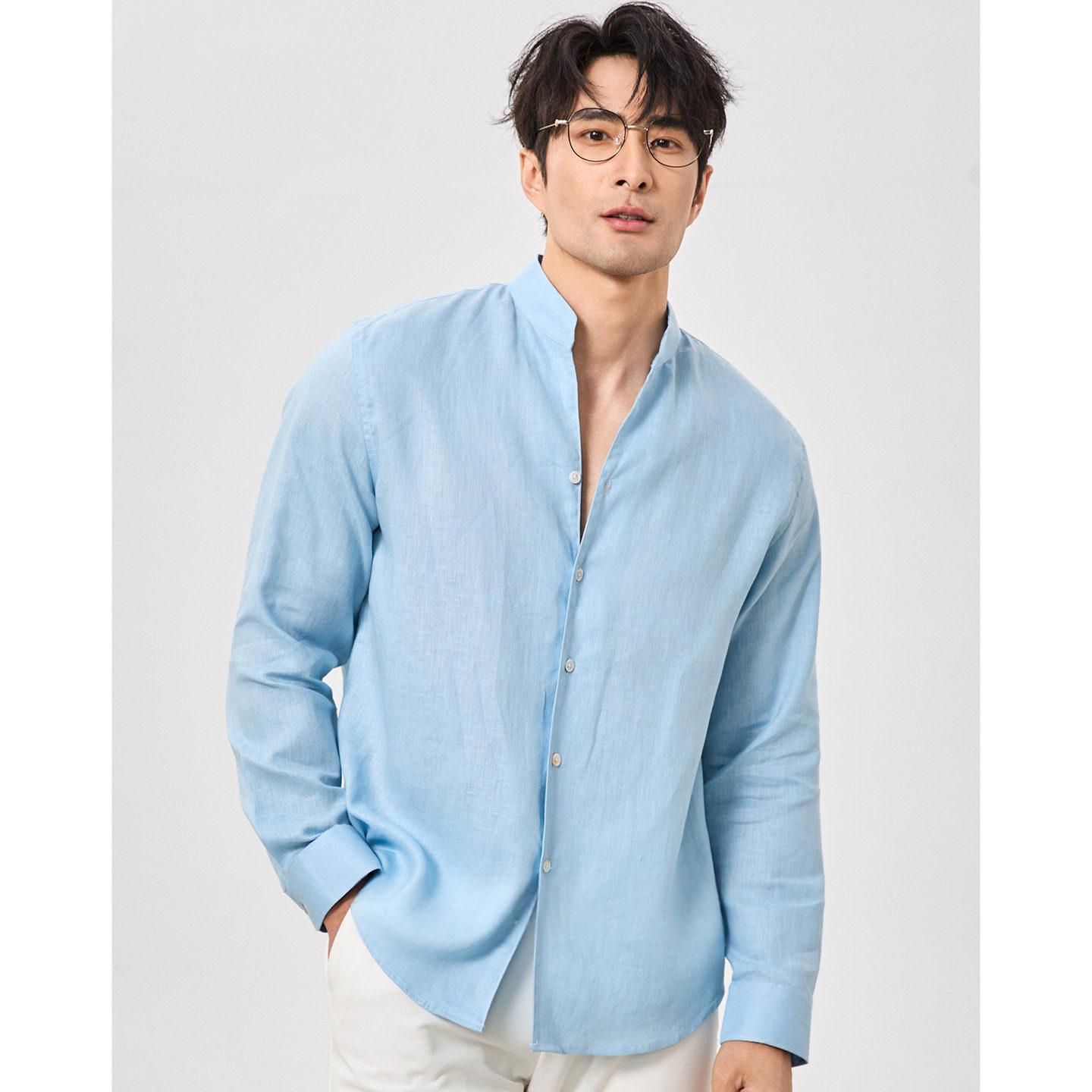 Stand-Collar Linen Shirt, picture 5 of 5