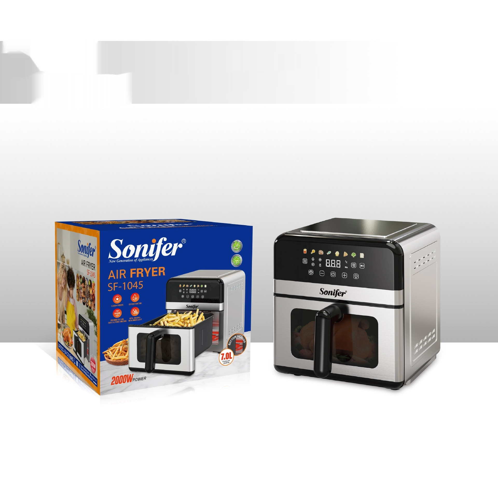 Touchscreen LED Square Electric Oven With Visible Window